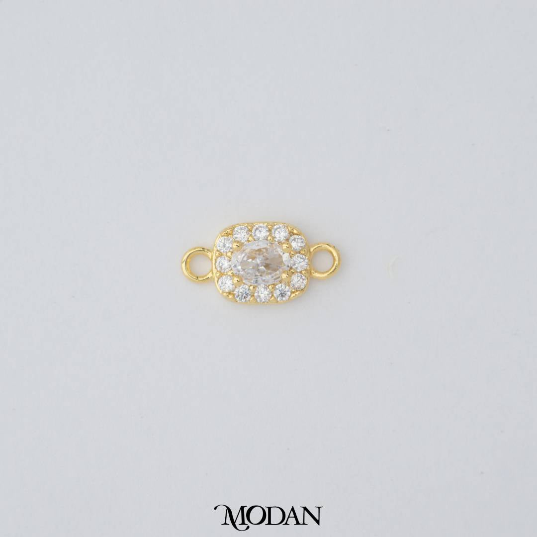 Mini Round Colorful Cubic Zirconia DIY Connector Liontin Lingkaran Warna - Warni Hypoallergenic Gold Filled