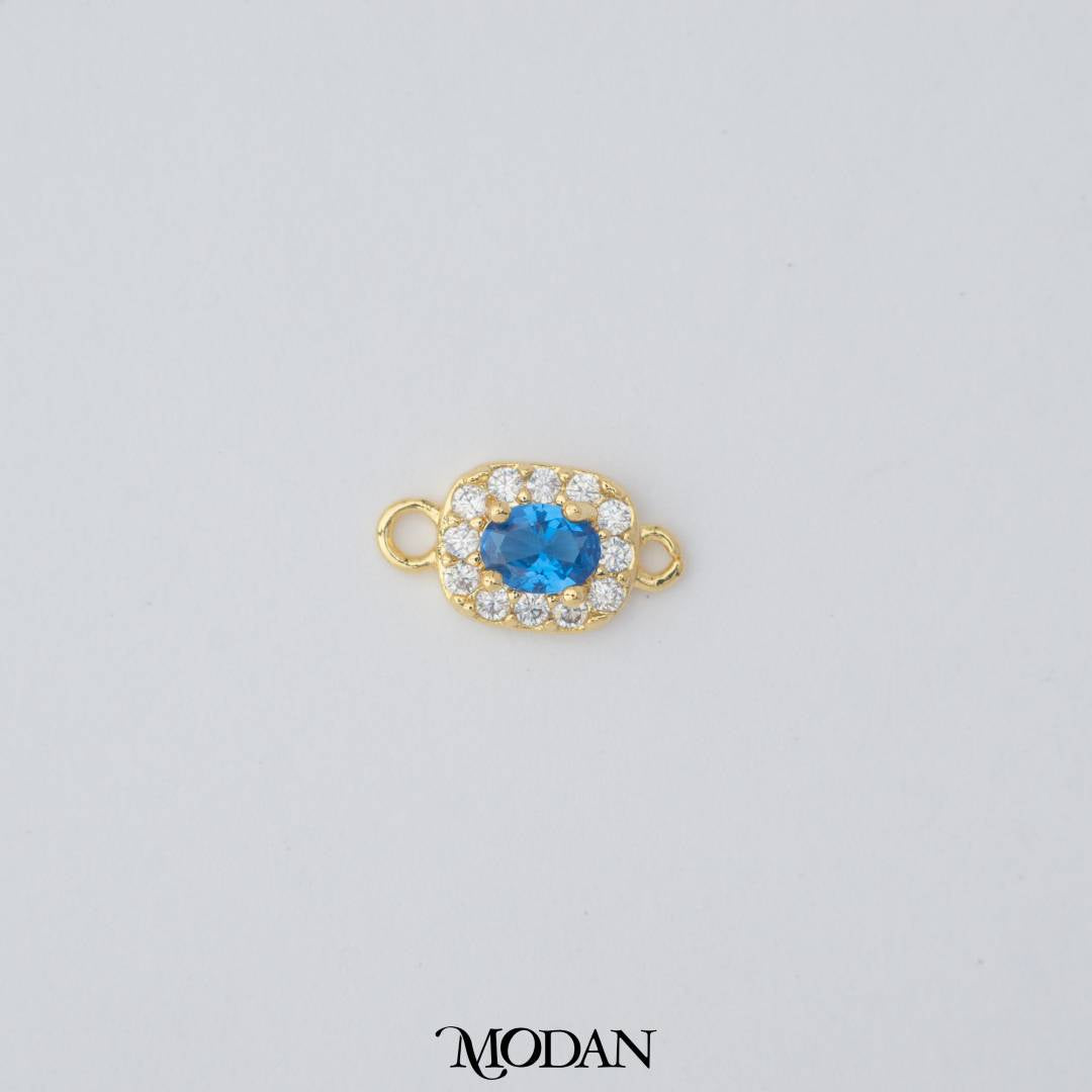 Mini Round Colorful Cubic Zirconia DIY Connector Liontin Lingkaran Warna - Warni Hypoallergenic Gold Filled