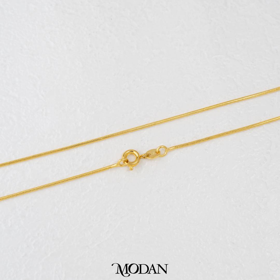 53cm Light Gold Round Snake Chain Daily Wear Necklace DIY Chain Rantai Kalung Hypoallergenic Gold Filled