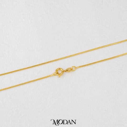 53cm Light Gold Round Snake Chain Daily Wear Necklace DIY Chain Rantai Kalung Hypoallergenic Gold Filled