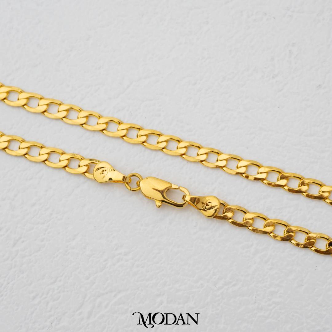 Plain Curb Chain DIY Chain Rantai Kalung Hypoallergenic Gold Plated