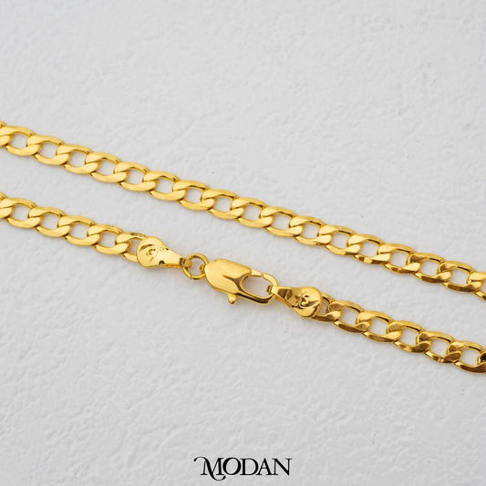 Plain Curb Chain DIY Chain Rantai Kalung Hypoallergenic Gold Plated