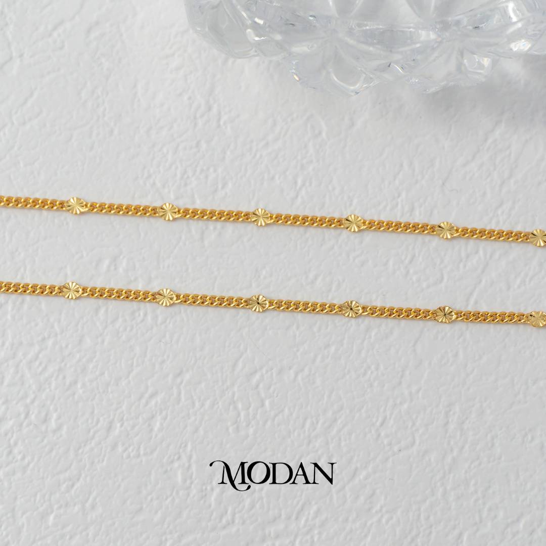 Sun Satellite Curb Chain DIY Chain Rantai Kalung Hypoallergenic Gold Filled