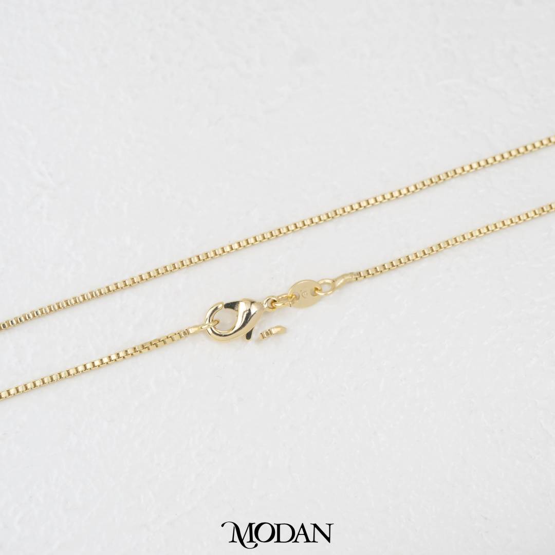 45.5cm Dainty Box Chain Necklace Rantai Kalung Italy Hypoallergenic Gold Filled