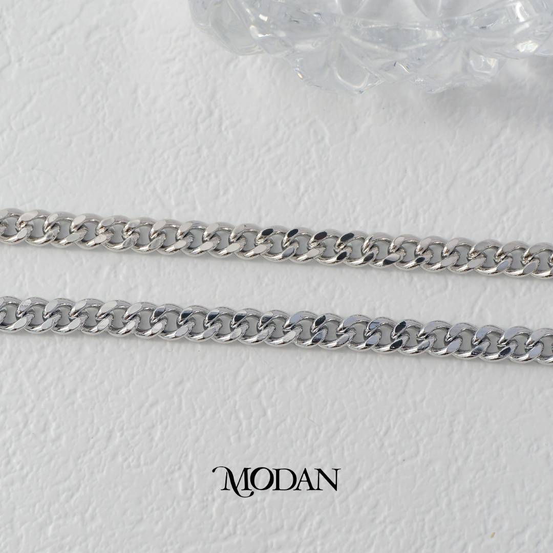 Plain Cuban Chain Necklace Rantai Kalung Sisik Naga Setengah Jadi Polos Hypoallergenic Gold Filled