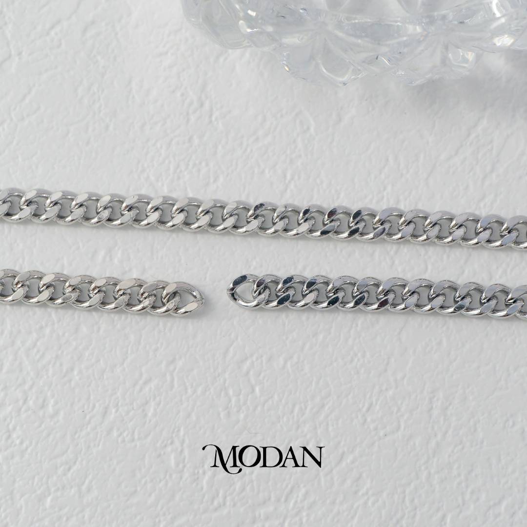 Plain Cuban Chain Necklace Rantai Kalung Sisik Naga Setengah Jadi Polos Hypoallergenic Gold Filled