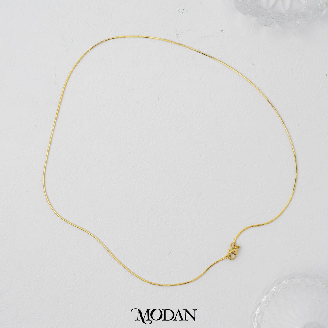 48cm Dainty Snake Necklace Chain DIY Rantai Kalung Polos Sisik Ular Hypoallergenic Gold Plated