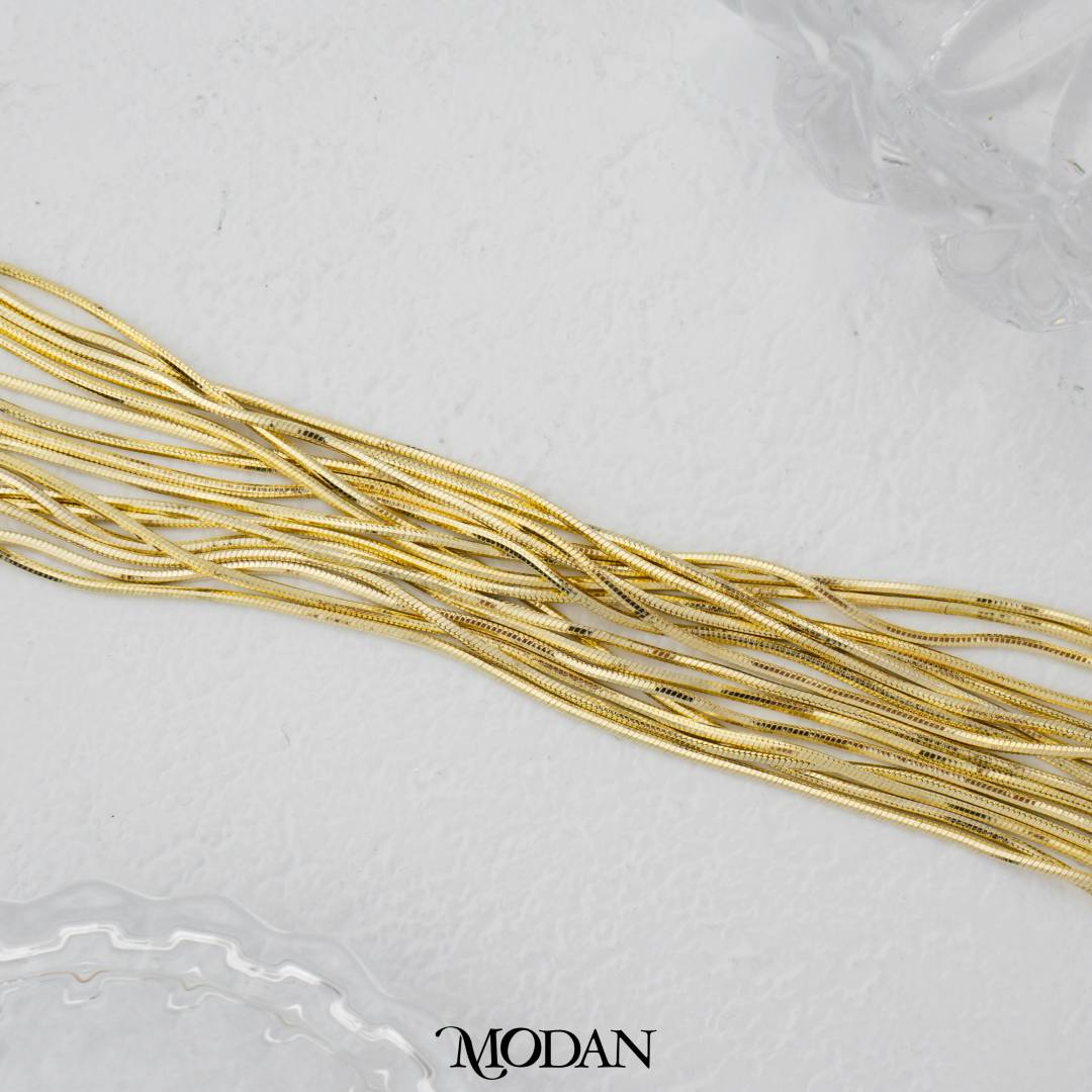 48cm Dainty Snake Necklace Chain DIY Rantai Kalung Polos Sisik Ular Hypoallergenic Gold Plated