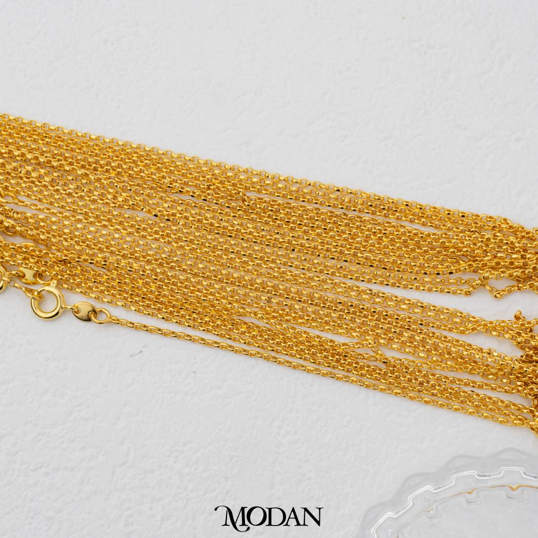 44cm Dainty Rolo Chain DIY Chain Rantai Kalung Polos Hypoallergenic Gold Plated