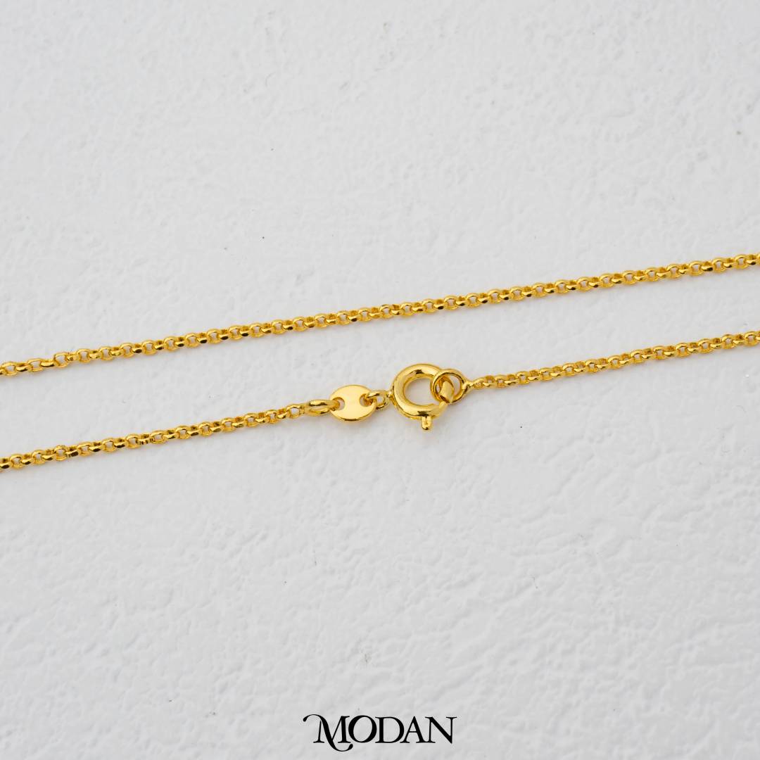 44cm Dainty Rolo Chain DIY Chain Rantai Kalung Polos Hypoallergenic Gold Plated