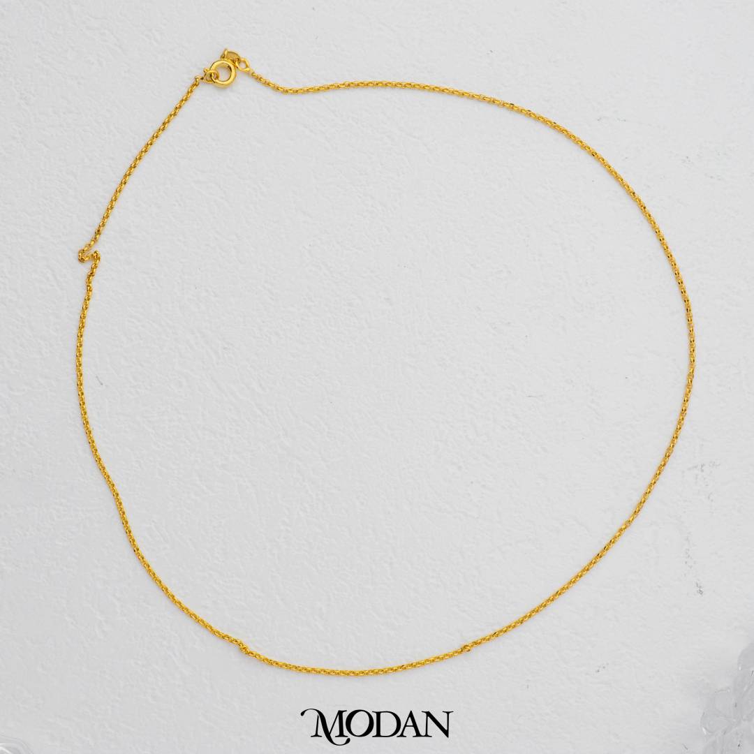 44cm Dainty Rolo Chain DIY Chain Rantai Kalung Polos Hypoallergenic Gold Plated
