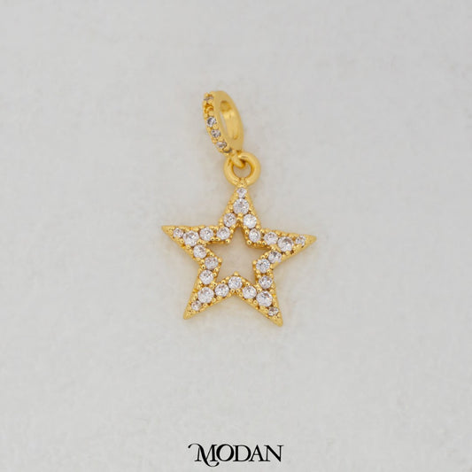 Golden Christmas Star Pendant DIY Pendant Liontin Bintang Natal Hypoallergenic Gold Filled