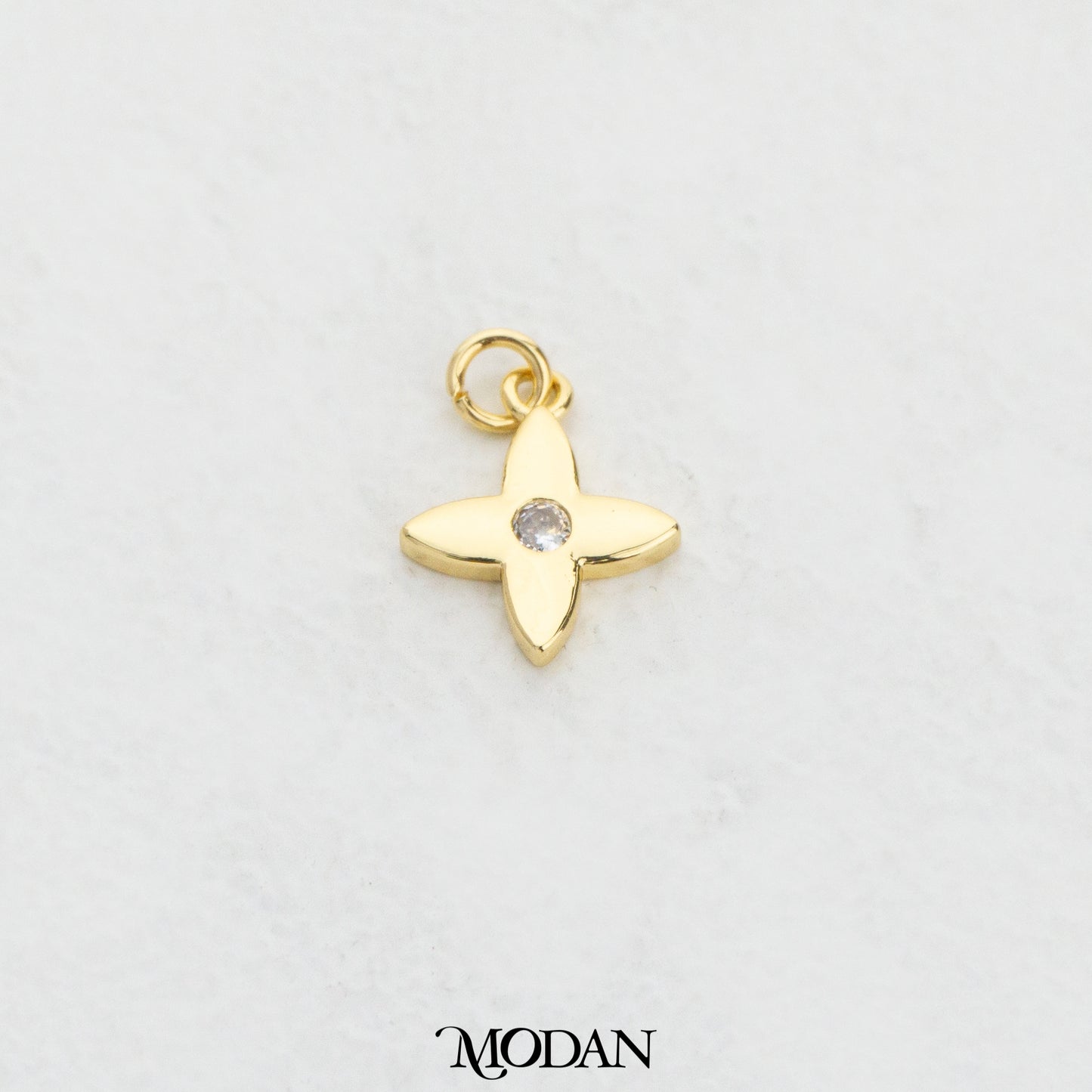 Simple Flower Starburst DIY Charm Liontin Bunga Bintang Hypoallergenic Gold Filled