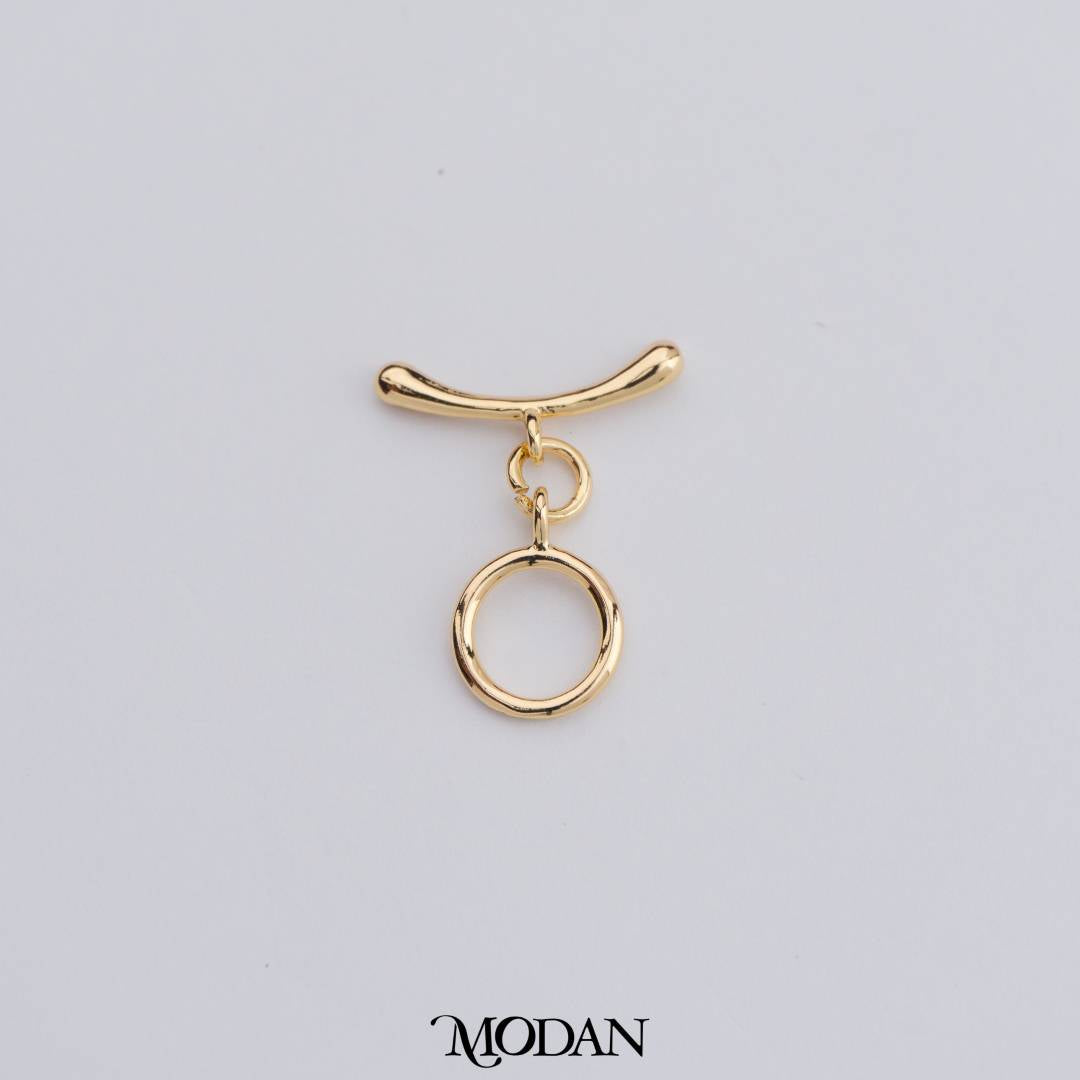 Round Curved Bar Toggle Clasp DIY Necklace Closure Pengait Gelang Hypoallergenic Gold Plated