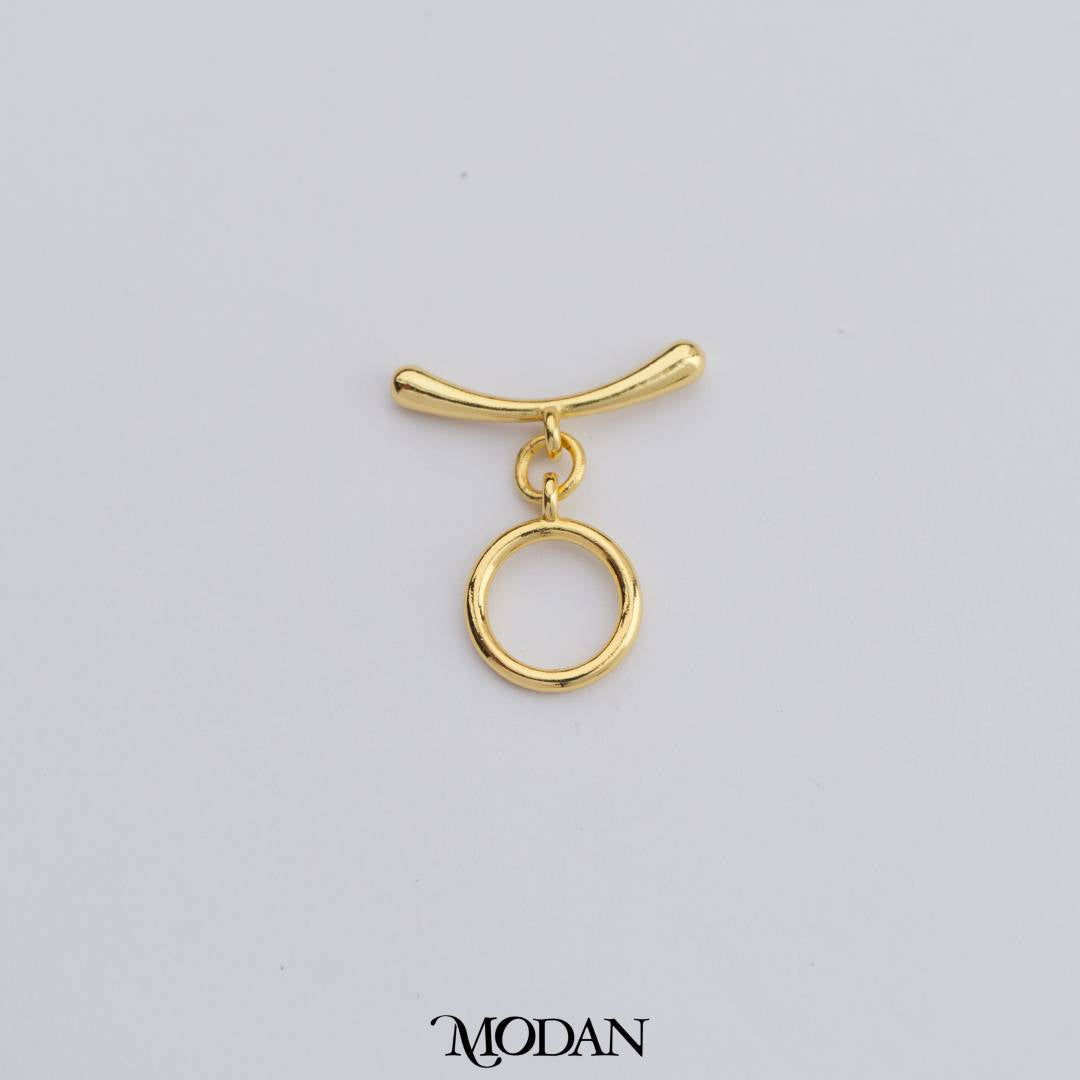 Round Curved Bar Toggle Clasp DIY Necklace Closure Pengait Gelang Hypoallergenic Gold Plated