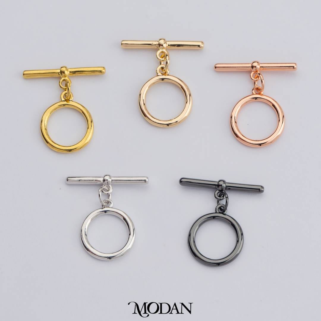 24mm Round Curved Bar Toggle Clasp DIY Necklace Closure Pengait Gelang Hypoallergenic Gold Filled