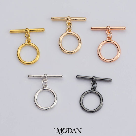24mm Round Curved Bar Toggle Clasp DIY Necklace Closure Pengait Gelang Hypoallergenic Gold Filled