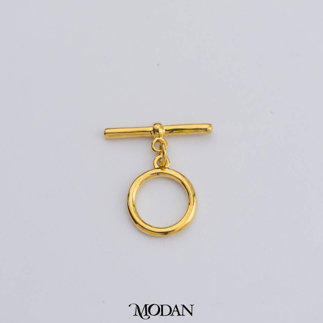 24mm Round Curved Bar Toggle Clasp DIY Necklace Closure Pengait Gelang Hypoallergenic Gold Filled