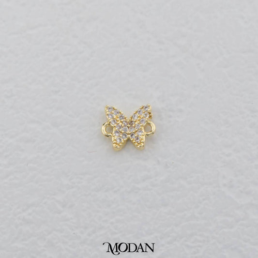 Sparkling Mini Micro Paved Butterfly Mariposa Animal DIY Connector Liontin Kupu - Kupu Hypoallergenic Gold Filled