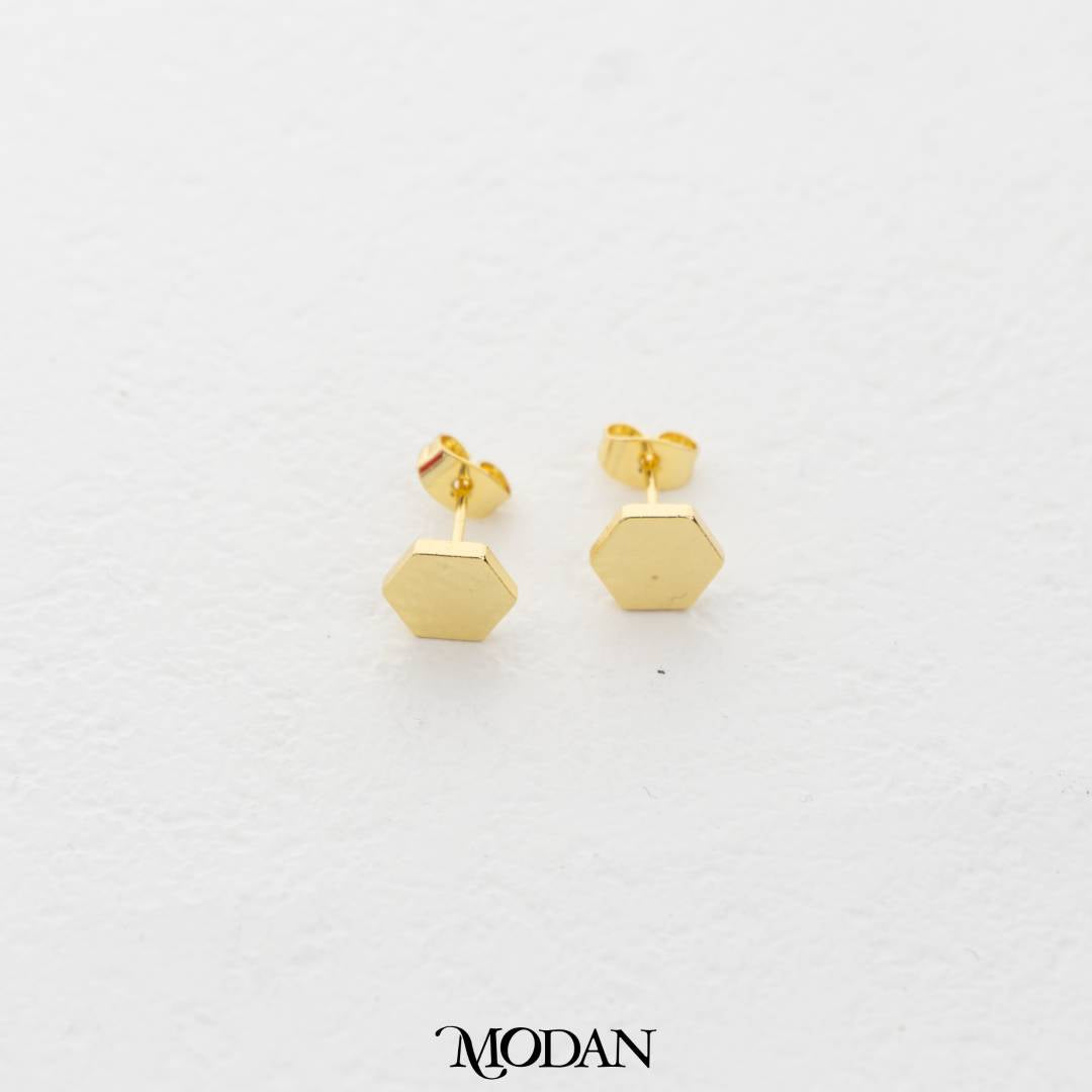 Hexagon Studs Earring DIY Resin Earrings Findings Pengait Anting Tusuk Segi Enam Unfinished Hypoallergenic Gold Filled