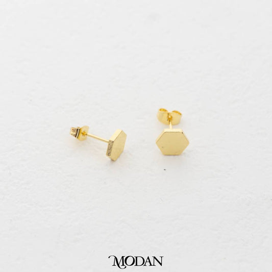 Hexagon Studs Earring DIY Resin Earrings Findings Pengait Anting Tusuk Segi Enam Unfinished Hypoallergenic Gold Filled