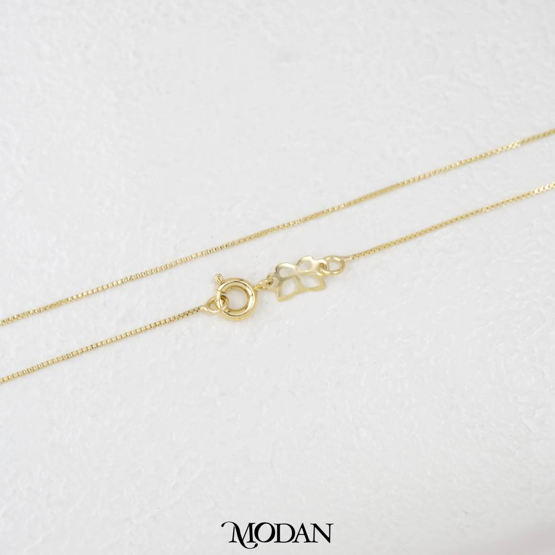 45cm Super Dainty Box Chain Necklace Rantai Kalung Italy Hypoallergenic Gold Filled