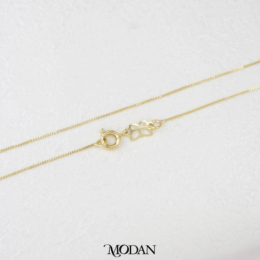 45cm Super Dainty Box Chain Necklace Rantai Kalung Italy Hypoallergenic Gold Filled
