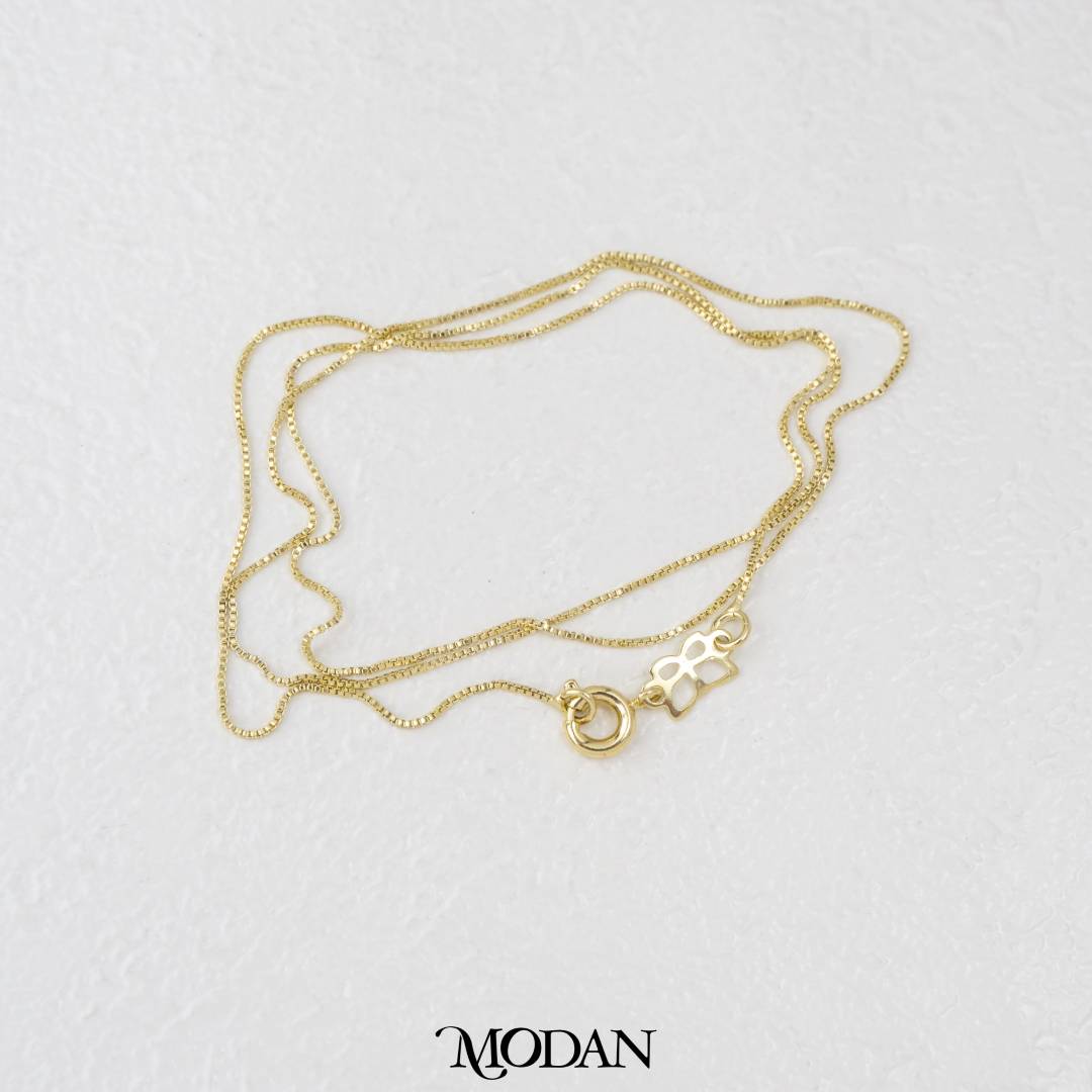 45cm Super Dainty Box Chain Necklace Rantai Kalung Italy Hypoallergenic Gold Filled
