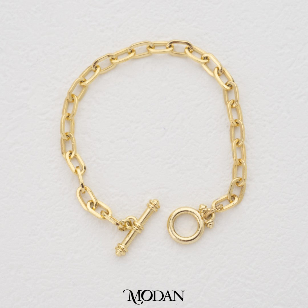 Oval Paperclip Chain Unfinished Gold Bracelet DIY Gelang Paperclip Hypoallergenic Gold Filled