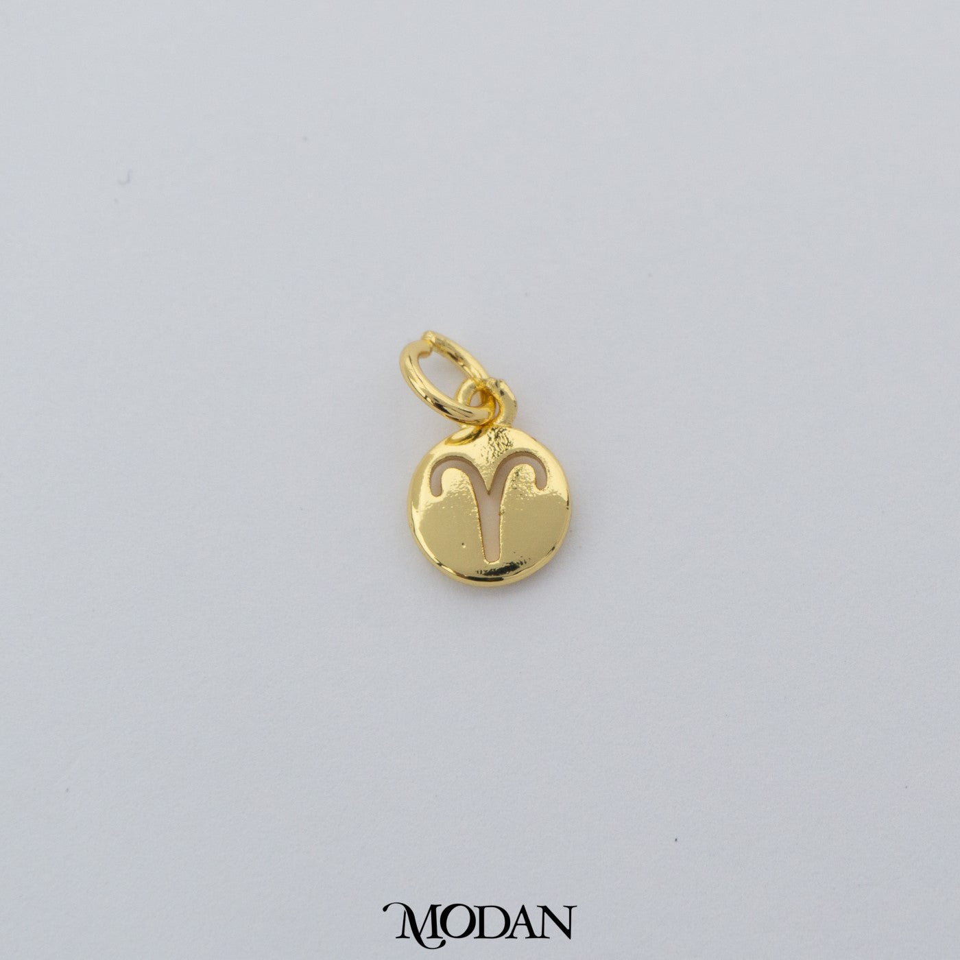 Mini Round Zodiac Sign Charm DIY Charm Liontin Kalung Logo Zodiak Bulat Polos Hypoallergenic Gold Filled