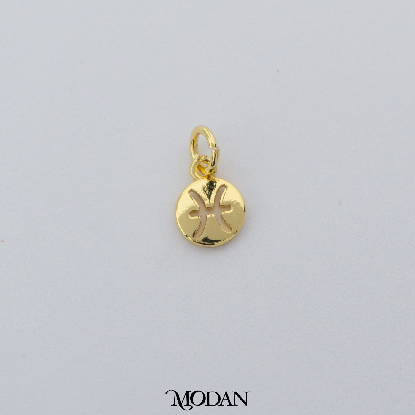 Mini Round Zodiac Sign Charm DIY Charm Liontin Kalung Logo Zodiak Bulat Polos Hypoallergenic Gold Filled