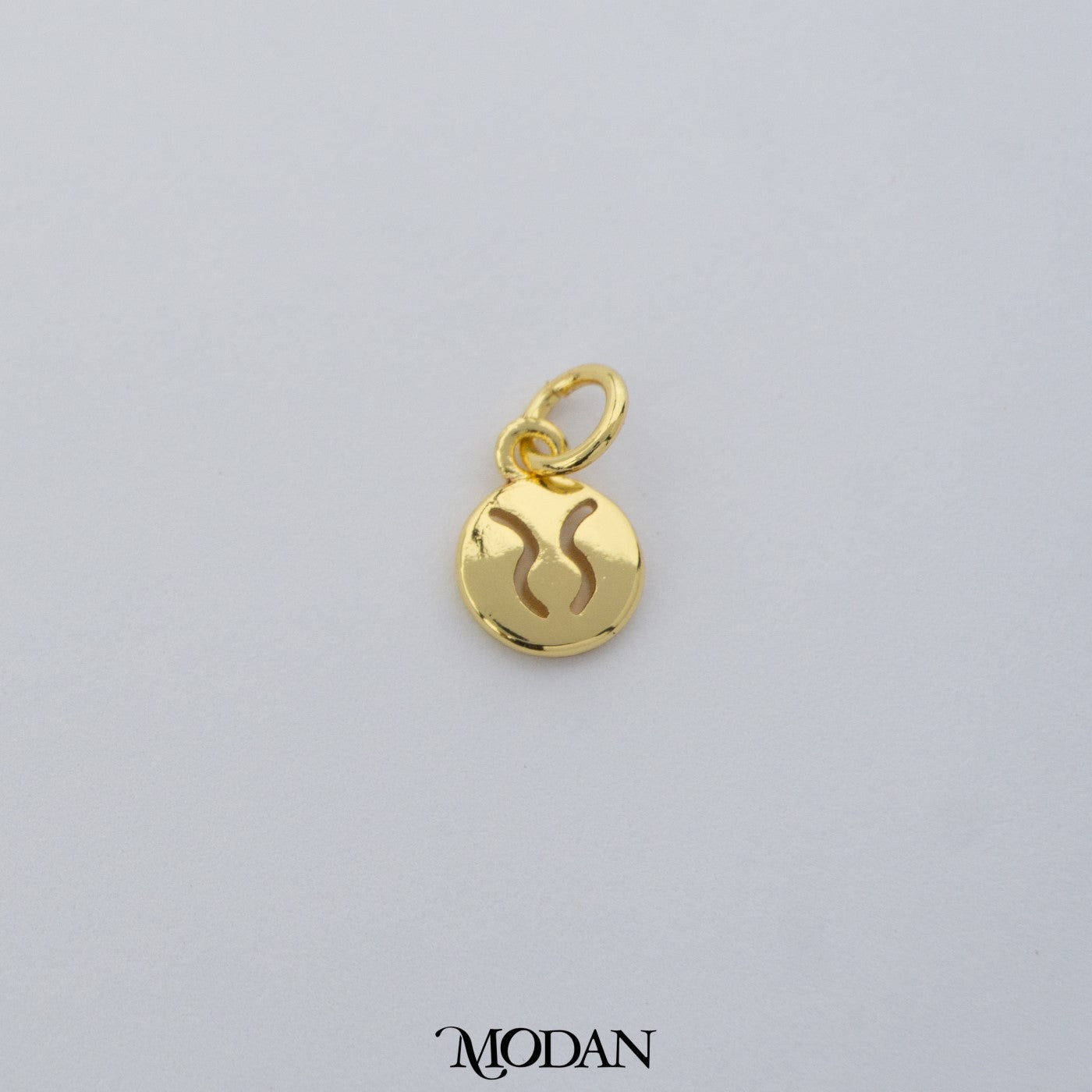 Mini Round Zodiac Sign Charm DIY Charm Liontin Kalung Logo Zodiak Bulat Polos Hypoallergenic Gold Filled