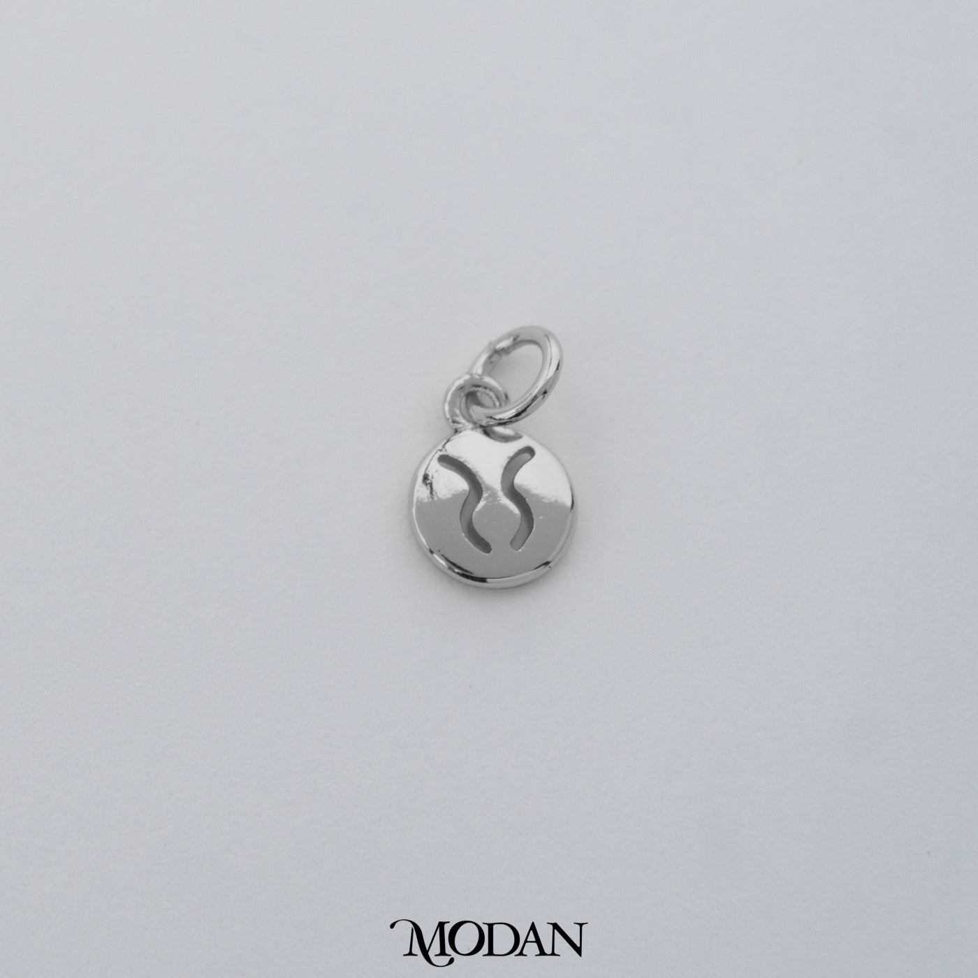 Mini Round Zodiac Sign Charm DIY Charm Liontin Kalung Logo Zodiak Bulat Polos Hypoallergenic Gold Filled