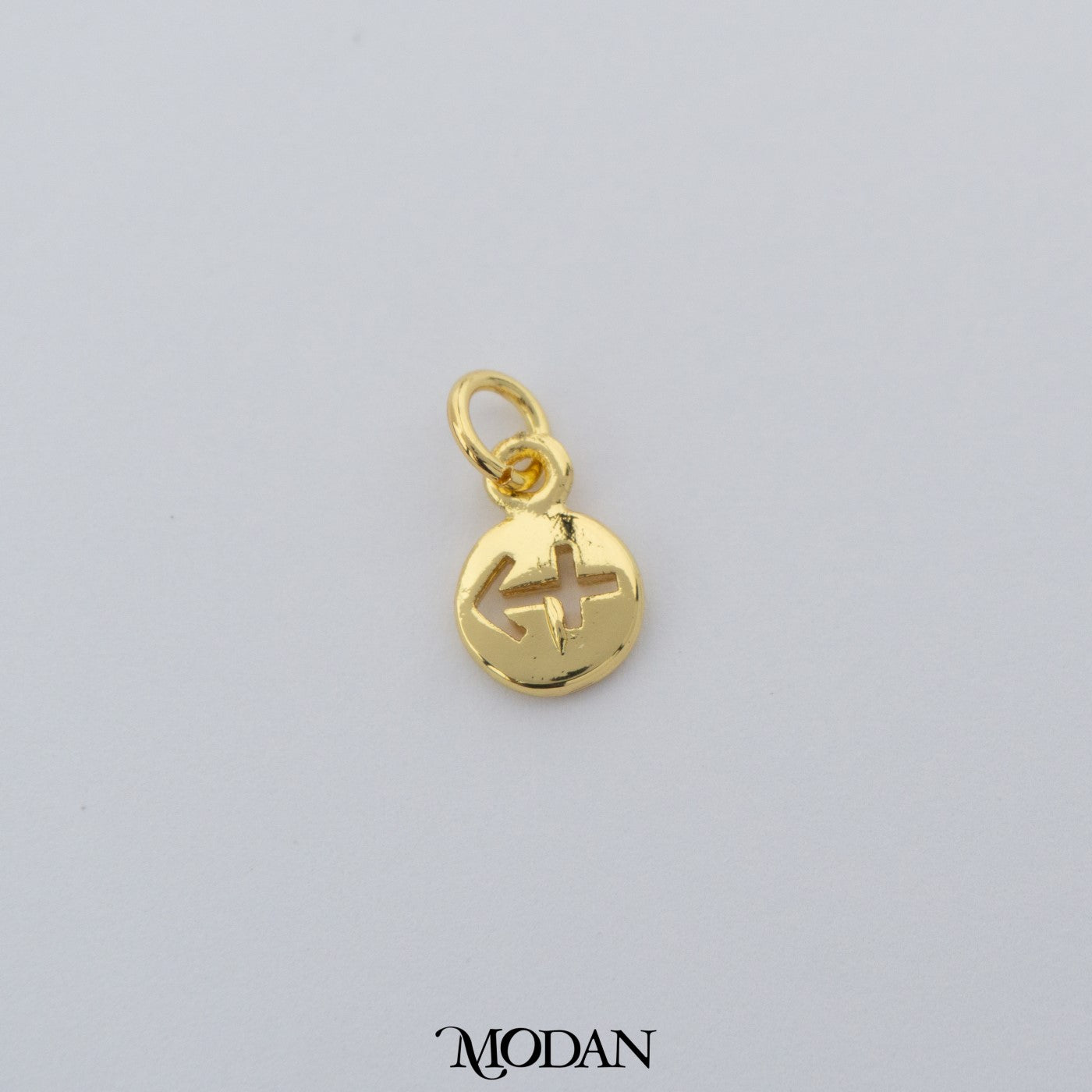 Mini Round Zodiac Sign Charm DIY Charm Liontin Kalung Logo Zodiak Bulat Polos Hypoallergenic Gold Filled