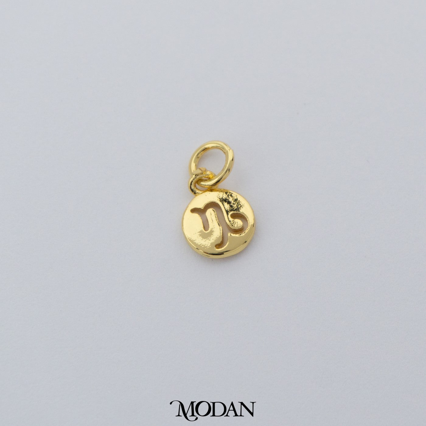 Mini Round Zodiac Sign Charm DIY Charm Liontin Kalung Logo Zodiak Bulat Polos Hypoallergenic Gold Filled