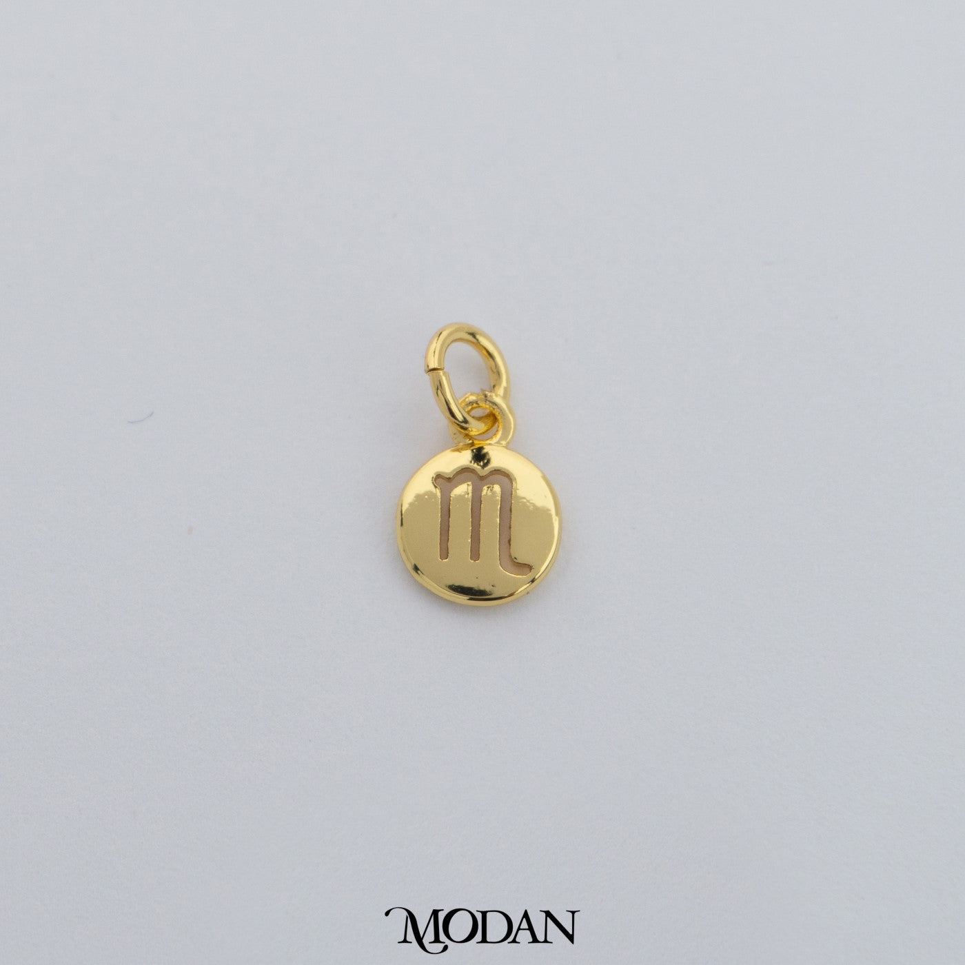 Mini Round Zodiac Sign Charm DIY Charm Liontin Kalung Logo Zodiak Bulat Polos Hypoallergenic Gold Filled