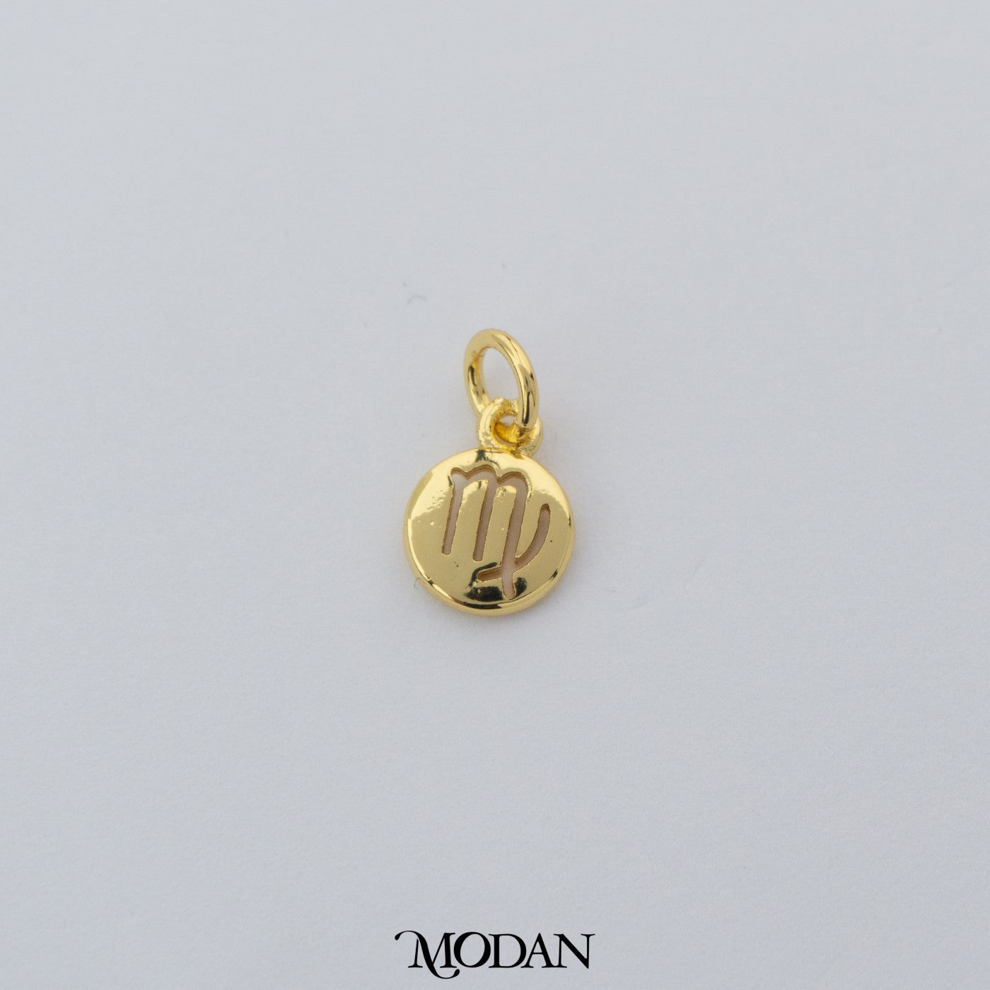 Mini Round Zodiac Sign Charm DIY Charm Liontin Kalung Logo Zodiak Bulat Polos Hypoallergenic Gold Filled
