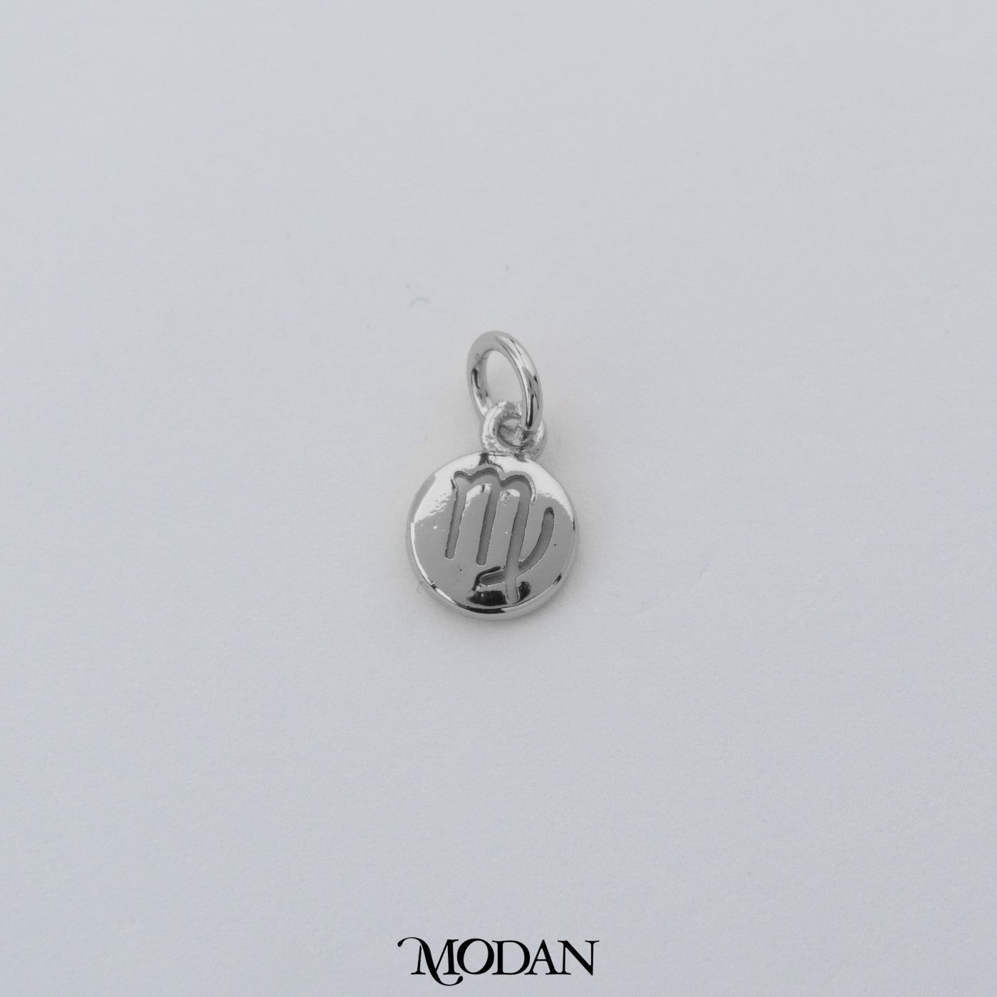 Mini Round Zodiac Sign Charm DIY Charm Liontin Kalung Logo Zodiak Bulat Polos Hypoallergenic Gold Filled