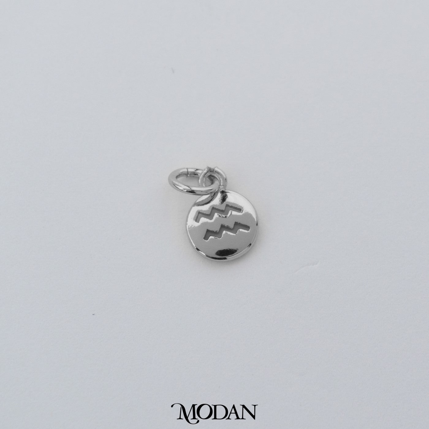 Mini Round Zodiac Sign Charm DIY Charm Liontin Kalung Logo Zodiak Bulat Polos Hypoallergenic Gold Filled