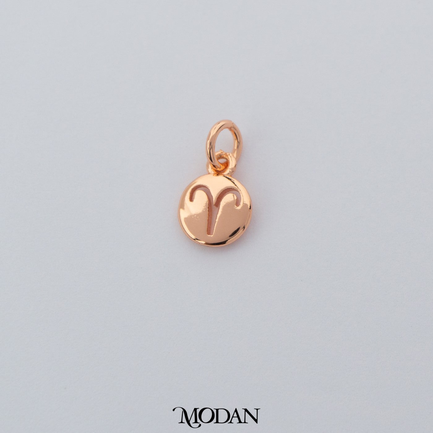 Mini Round Zodiac Sign Charm DIY Charm Liontin Kalung Logo Zodiak Bulat Polos Hypoallergenic Gold Filled
