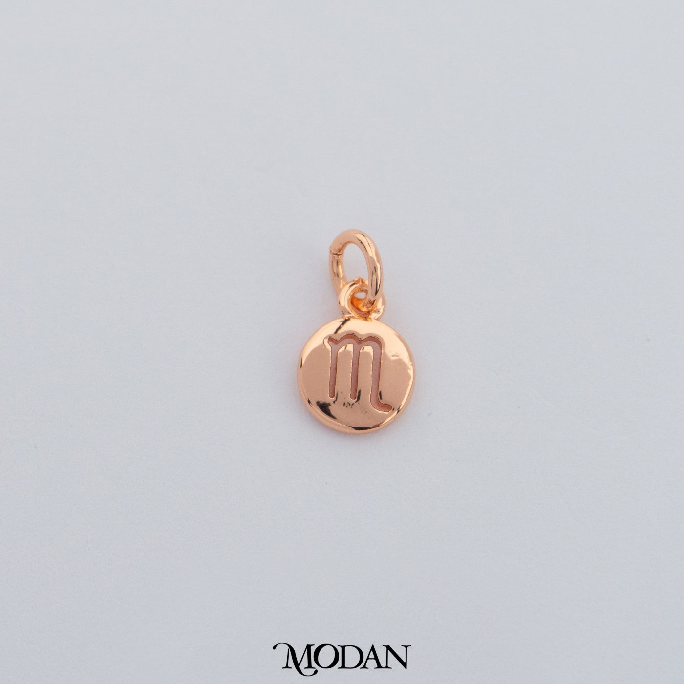 Mini Round Zodiac Sign Charm DIY Charm Liontin Kalung Logo Zodiak Bulat Polos Hypoallergenic Gold Filled