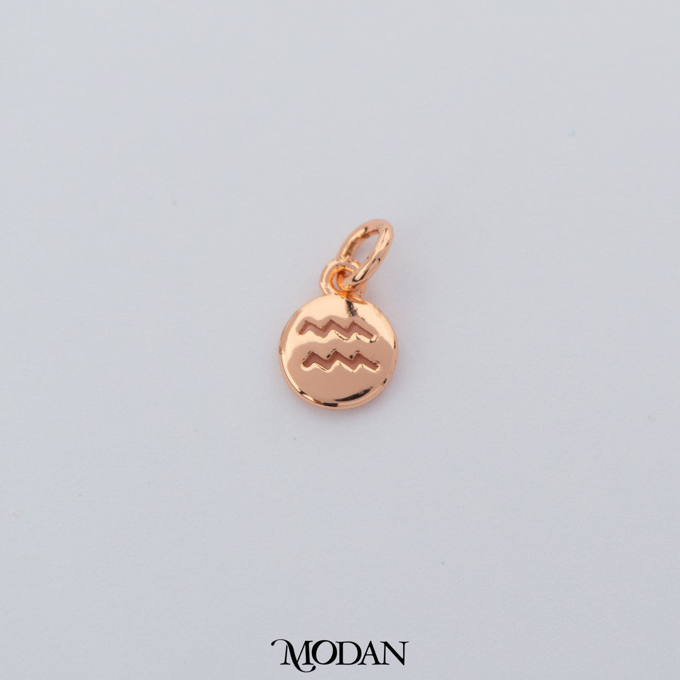 Mini Round Zodiac Sign Charm DIY Charm Liontin Kalung Logo Zodiak Bulat Polos Hypoallergenic Gold Filled