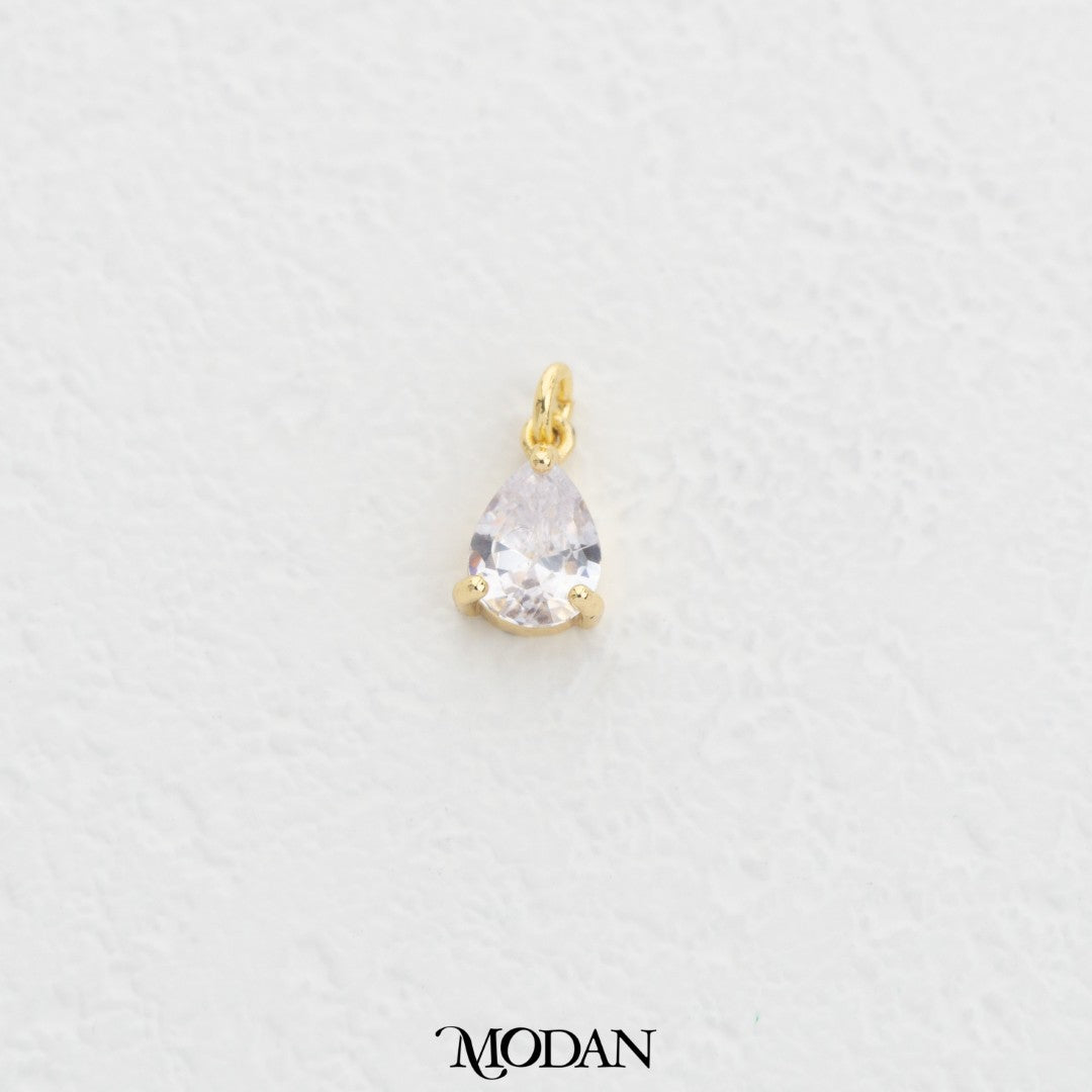 Mini Plain Teardrop DIY Charm Liontin Tetes Air Polos Hypoallergenic Gold Plated