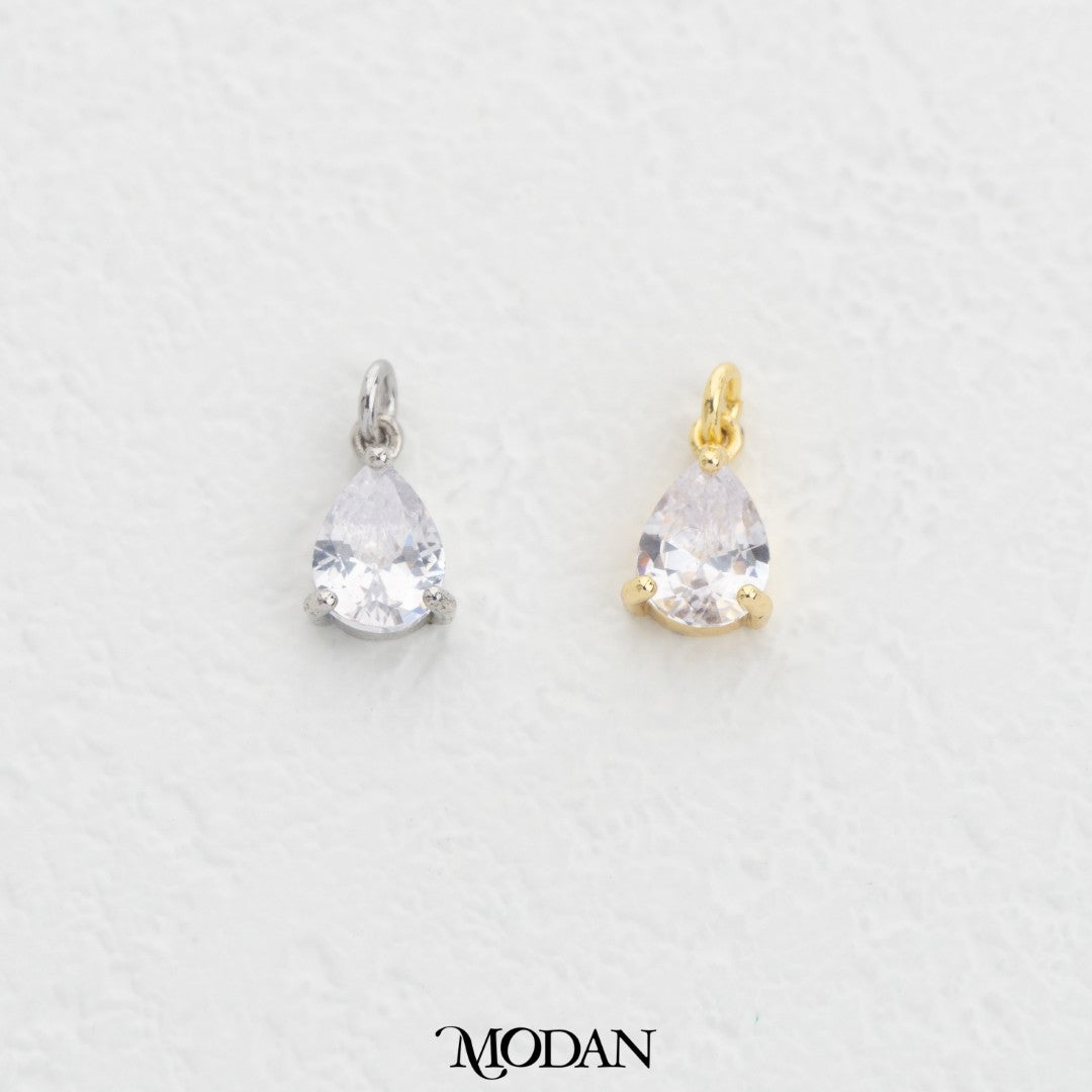 Mini Plain Teardrop DIY Charm Liontin Tetes Air Polos Hypoallergenic Gold Plated