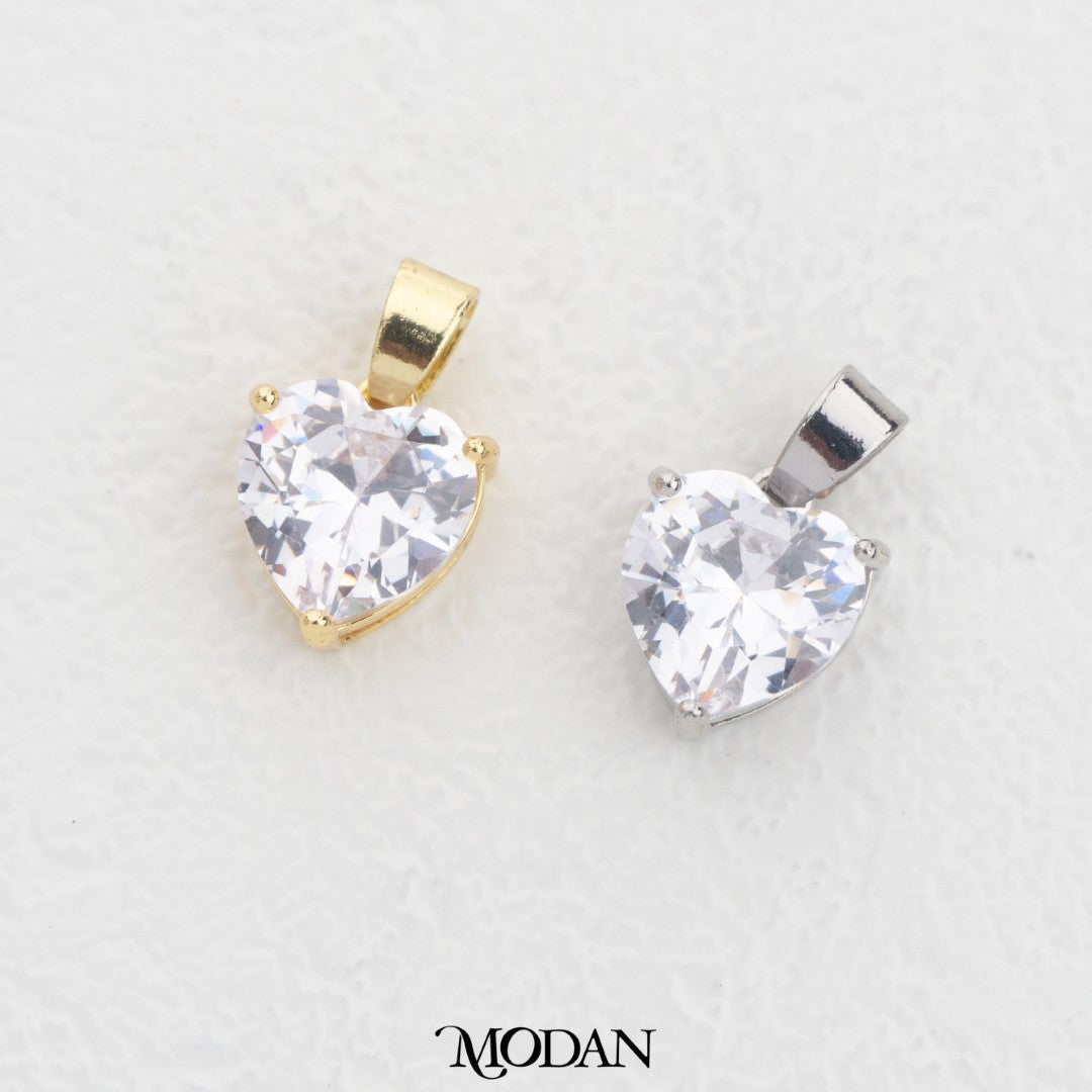 (15mm) Plain Colorful Bridal Heart DIY Charm Liontin Hati Pesta Warna Warni Hypoallergenic Gold Filled
