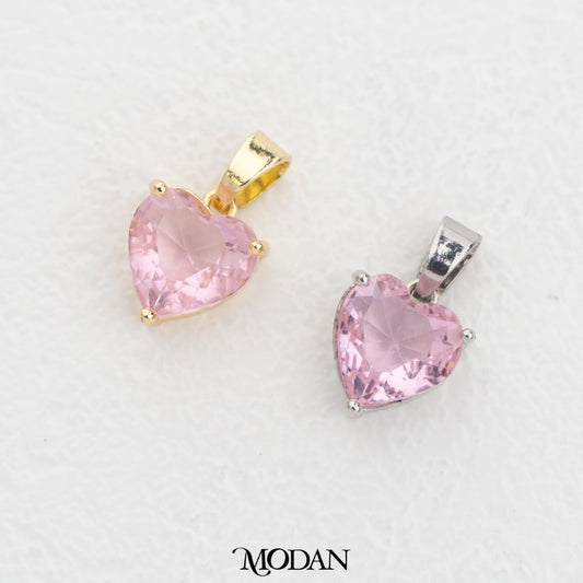 (15mm) Plain Colorful Bridal Heart DIY Charm Liontin Hati Pesta Warna Warni Hypoallergenic Gold Filled