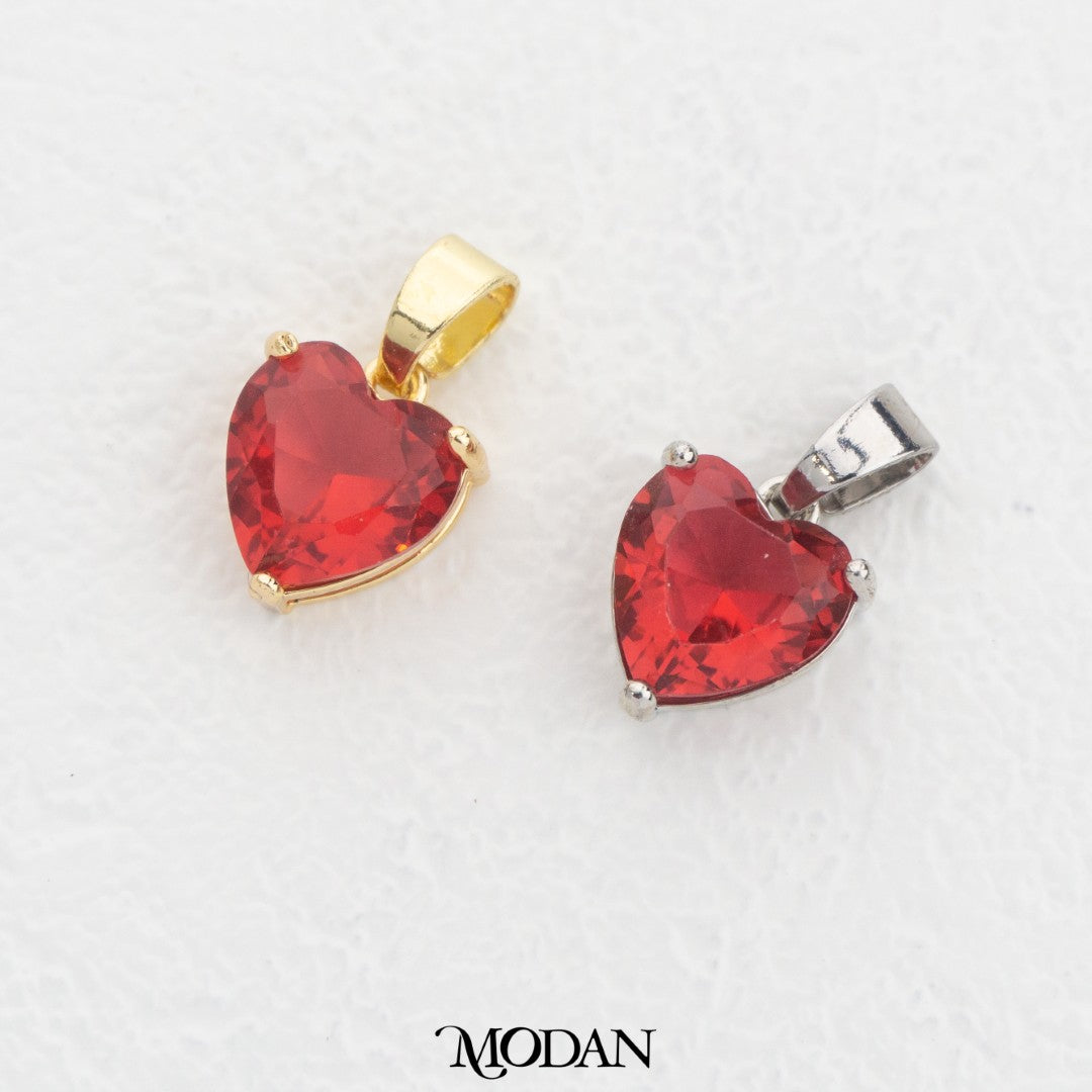 (15mm) Plain Colorful Bridal Heart DIY Charm Liontin Hati Pesta Warna Warni Hypoallergenic Gold Filled