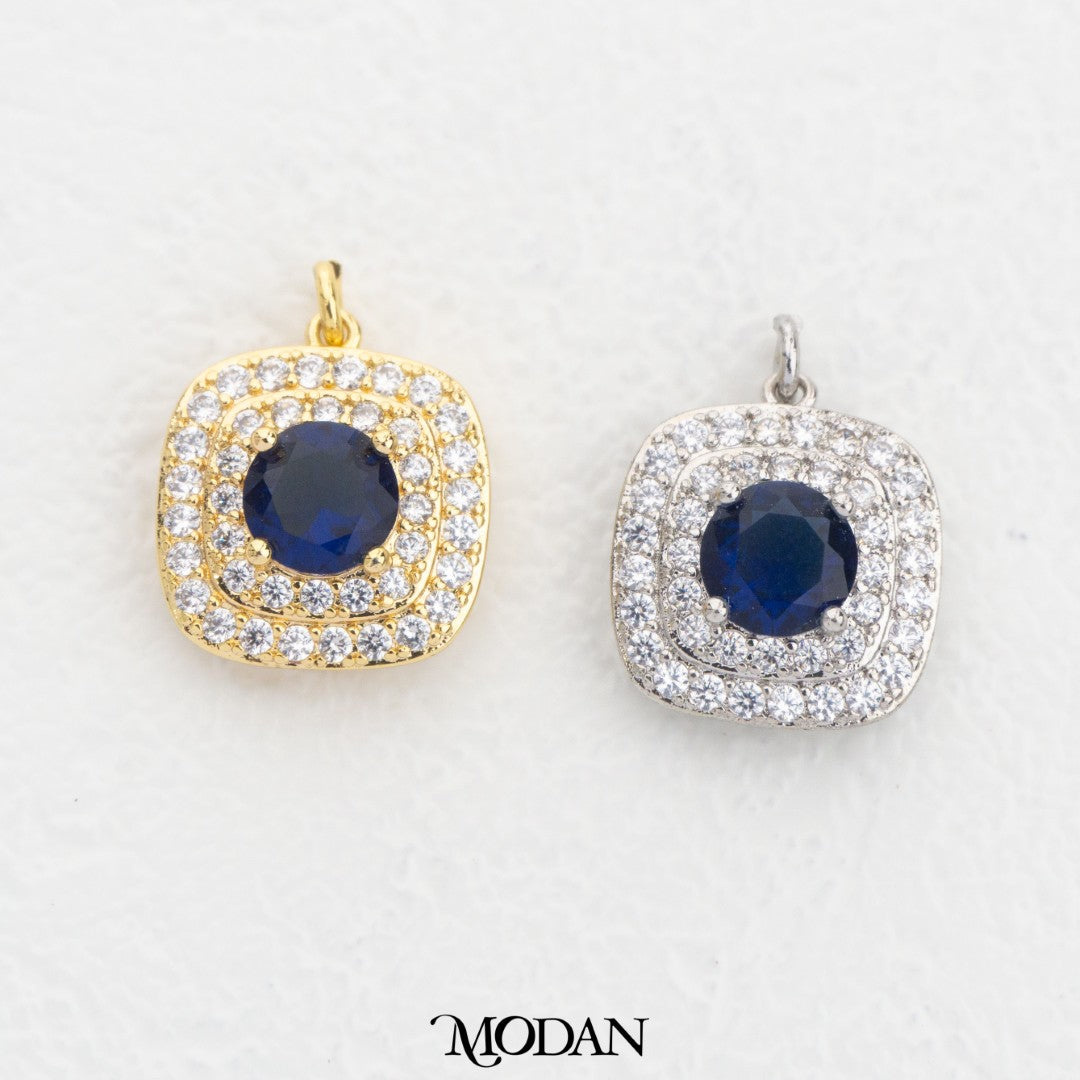 Cluster Colorful Square DIY Charm Liontin Kotak Pesta Warna Warni Hypoallergenic Gold Filled
