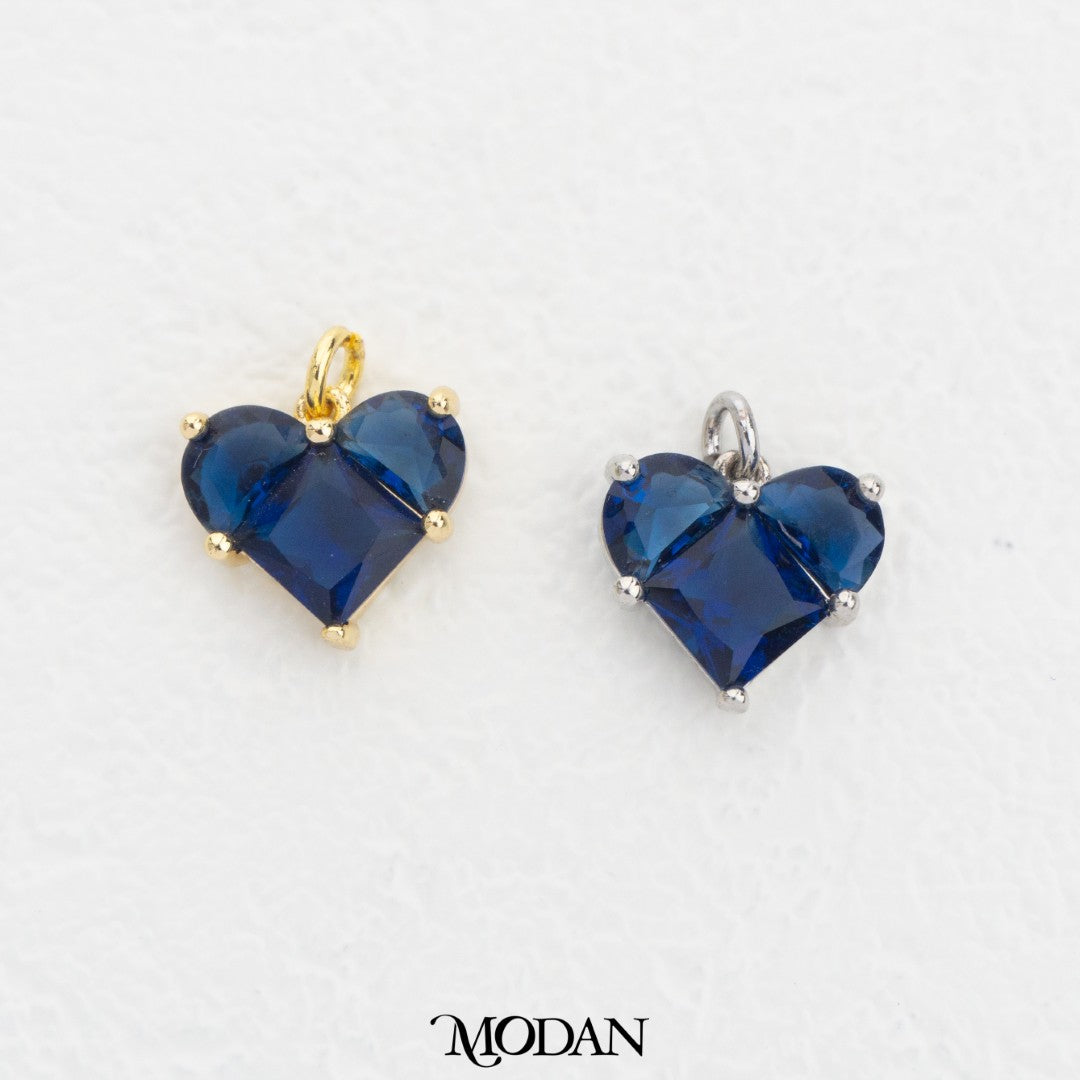 Sweet Colorful Heart DIY Charm Liontin Hati Warna Warni Hypoallergenic Gold Filled