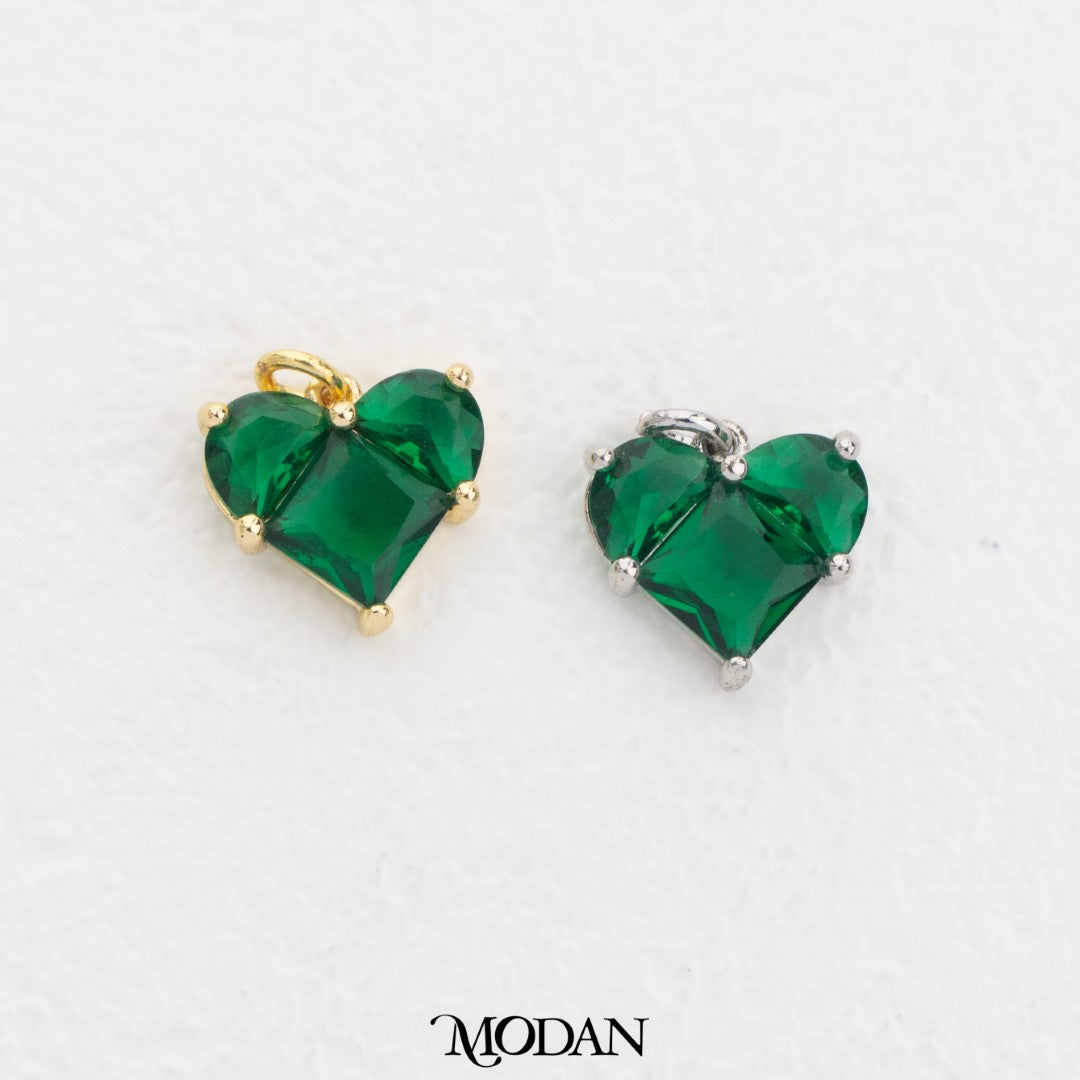 Sweet Colorful Heart DIY Charm Liontin Hati Warna Warni Hypoallergenic Gold Filled